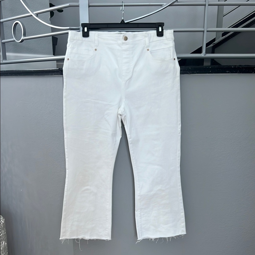 Liverpool White Cropped Ankle Jeans with Flare